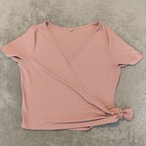 Women's Pink Wrap Top